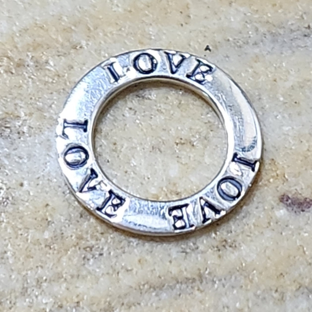 Love Affirmation 925 Solid Sterling Silver Circle… - image 2